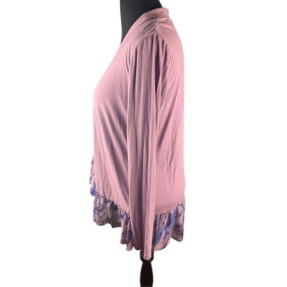 LOGO by Lori Goldstein Cardigan small Size Purple Rayon  Hook Eye Front - Picture 4 of 6